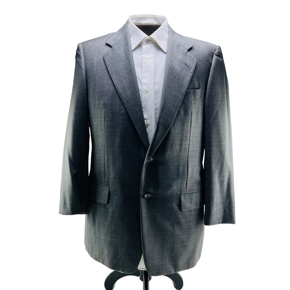 Hickey Freeman Black & Gray Woven Loro Piana Super 120 Blazer Size 40R